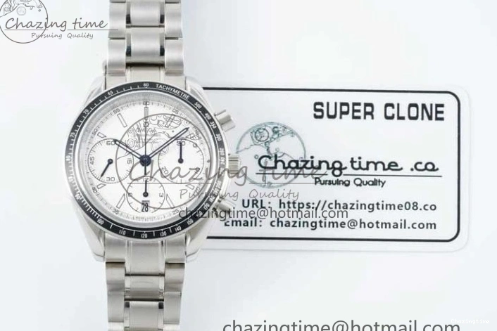 0512 Speedmaster Racing Master SS HKF Best Edition White Dial on SS Bracelet A Premium 7809